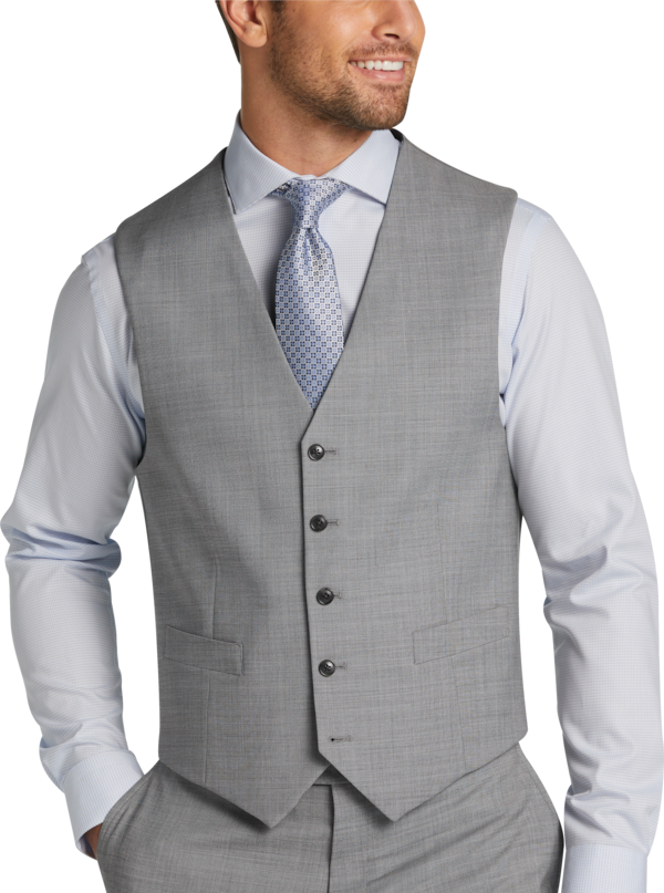 Tommy Hilfiger Modern Fit Men's Suit Separates Vest Black/White Sharkskin - Size: Medium - Black/White - male