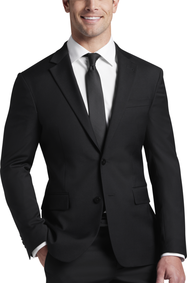 JOE Joseph Abboud Slim Fit Men's Suit Separates Jacket Black Solid - Size: 34 Regular - Black - male