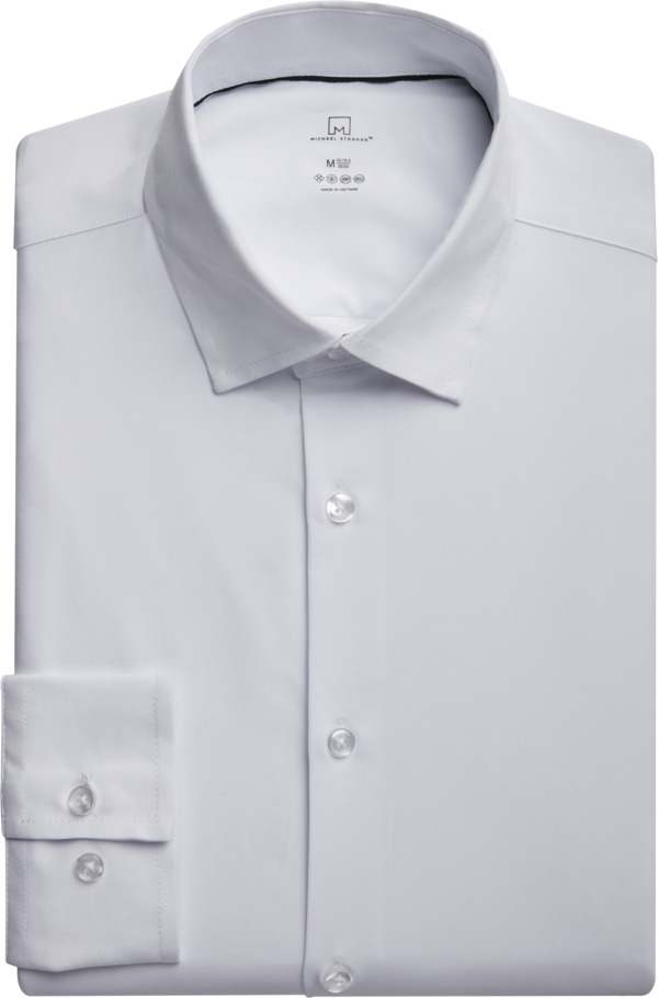 Collection by Michael Strahan Men's Michael Strahan Modern Fit Spread Collar Dress Shirt White Solid - Size XXL 36/37 - White Solid - male