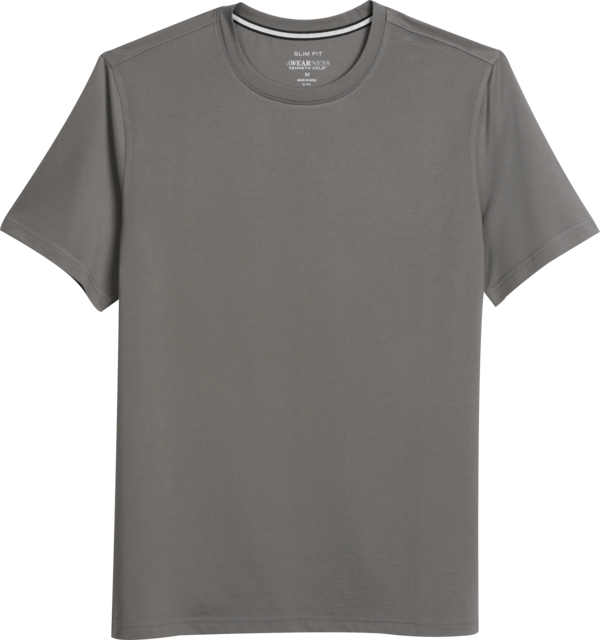 Awearness Kenneth Cole Big & Tall Men's Slim Fit Performance Tech Crewneck T-Shirt Med Grey - Size: 4X - Med Grey - male