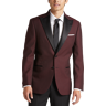 After Hours Men's Slim Fit Peak Lapel Dinner Jacket Red Diamond Jacquard - Size: 40 Long - Red Diamond Jacquard - male