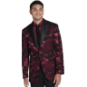 After Hours Men's Slim Fit Peak Lapel Camo Dinner Jacket Purple Wine Camoflauge - Size: 38 Long - Wine Camoflauge - male