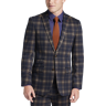 Paisley &Amp; Gray Paisley & Gray Men's Slim Fit Plaid Peak Lapel Suit Separates Jacket Navy Tan Pumpkin - Size: 35 Regular - Navy Tan Pumpkin - male