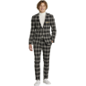 Paisley &Amp; Gray Paisley & Gray Men's Slim Fit Plaid Peak Lapel Suit Separates Jacket Black White Gold Plaid - Size: 38 Regular - Black White Gold Plaid - male