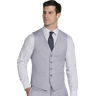 Awearness Kenneth Cole Big & Tall CHILLFLEX Slim Fit Men's Suit Separates Vest Light Gray Solid - Size: 4X - Light Gray Solid - male