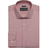 Wilke-Rodriguez Men's Modern Fit Spread Collar Plaid Dress Shirt Rose - Size: 17 1/2 32/33 - Rose - male