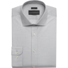 Wilke-Rodriguez Men's Slim Fit End-on-End Windowpane Plaid Dress Shirt Gray Check - Size: 17 32/33 - Gray Check - male