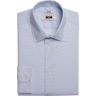 Joseph Abboud Men's Modern Fit Performance 4-Way Stretch Mini Plaid Dress Shirt Blue Check - Size: 16 32/33 - Blue - male