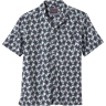 Johnston &Amp; Murphy Johnston & Murphy Men's Modern Fit Leaf Cluster Camp Shirt Blue - Size: Large - Blue - male