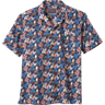 Johnston &Amp; Murphy Johnston & Murphy Men's Modern Fit Abstract Floral Camp Shirt Navy - Size: Small - Navy - male