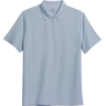 Awearness Kenneth Cole Big & Tall Men's Slim Fit Zip Placket Polo Shirt Light Blue - Size: LT - Light Blue - male