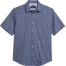 Pronto Uomo Men's Modern Fit Random Octagons Sport Shirt Navy - Size: Medium - Only Available at Men's Wearhouse - Navy - male