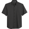 Pronto Uomo Men's Modern Fit Abstract Clover Short Sleeve Sport Shirt Black - Size: Medium - Only Available at Men's Wearhouse - Black - male