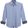 Con.Struct Men's Slim Fit Mini Floral Print Sport Shirt Med Blue - Size: XL - Med Blue - male