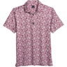 Con.Struct Big & Tall Men's Slim Fit Tropical Print Performance Polo Red - Size: XXL - Red - male