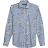 Paisley &Amp; Gray Paisley & Gray Men's Slim Fit Stripe And Flowers Etched Shirt Light Blue - Size: Small - Light Blue - male