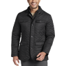 George Austin Men's Modern Car Coat with Bib Black Solid - Size: Medium - Black - male