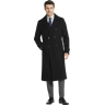 London Fog Men's Classic Fit Double Breasted Officer's Coat Black Solid - Size: Small - Black - male