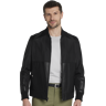 George Austin Big & Tall Men's Modern Fit Faux Leather Bomber Black Solid - Size: XLT - Black - male