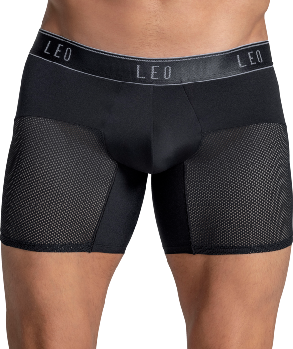 Leo By Leonisa Men's Mesh Boxer Briefs Black - Size: XL - Black - male