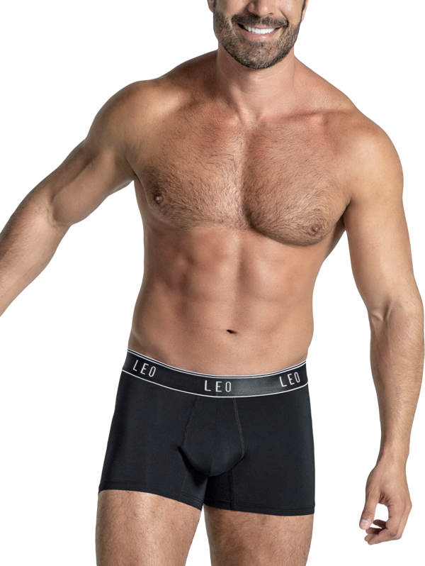 Leo By Leonisa Men's Microfiber Trunks Black - Size: XL - Black - male