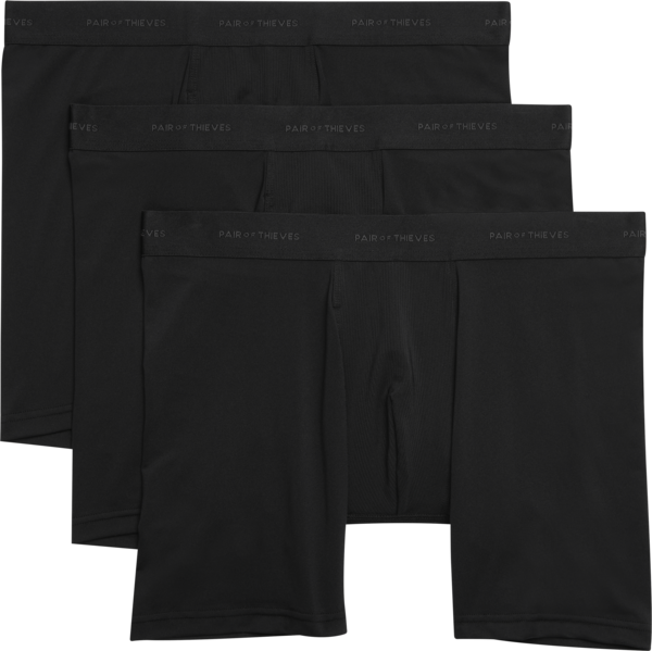 Pair Of Thieves Men's Quick-Dry Boxer Briefs, 3-Pack Black - Size: Large - Black - male