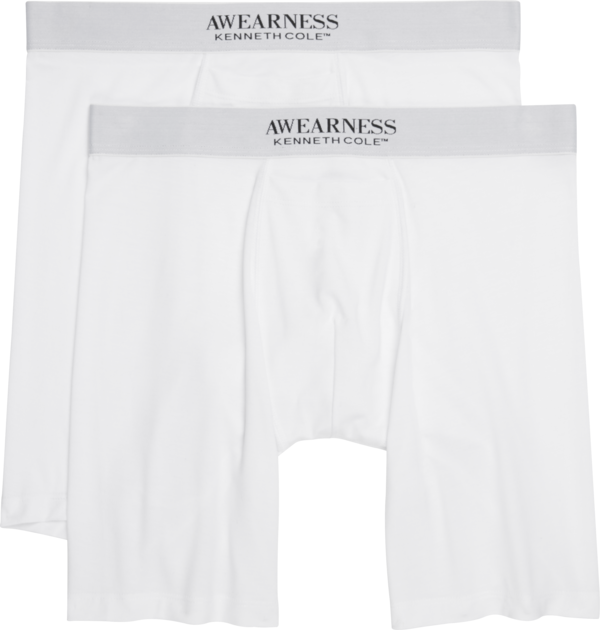 Awearness Kenneth Cole Men's Boxer Briefs, 2-Pack White - Size: Large - White - male