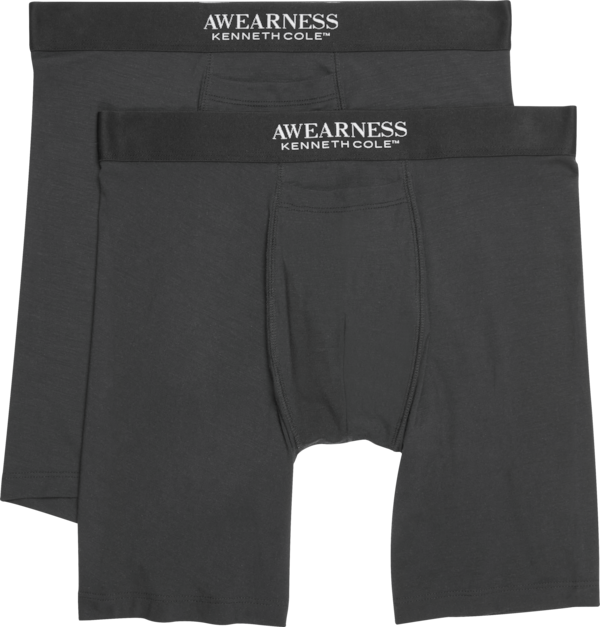 Awearness Kenneth Cole Men's Boxer Briefs, 2-Pack Black - Size: Large - Black - male