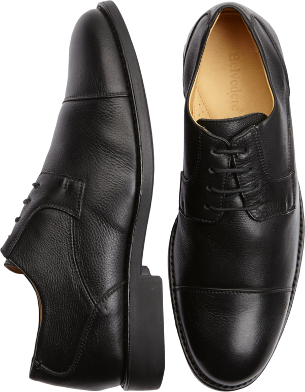 Belvedere Men's Duke Cap Toe Shoes Black - Size: 9 D-Width - Black - male