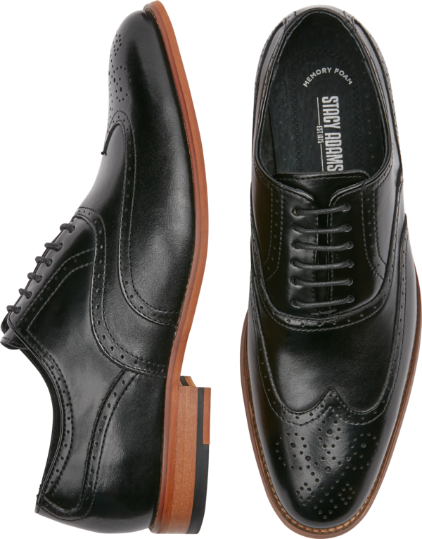 Stacy Adams Men's Dunbar Wingtip Oxfords Black - Size: 9 EEE-Width - Black - male