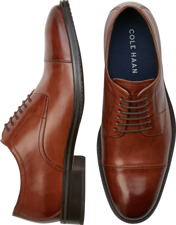 Cole Haan Men's Modern Essentials Cap Toe Oxfords Cognac - Size: 7.5 D-Width - Brown - male