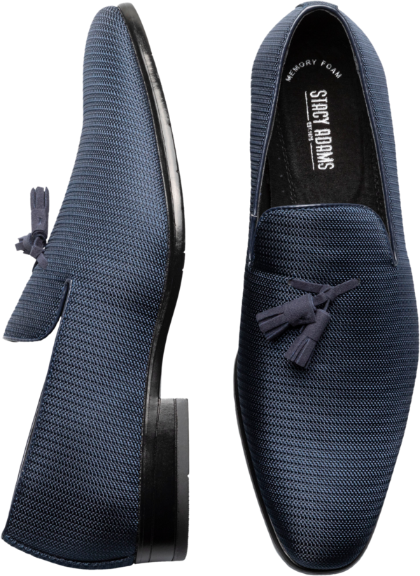 Stacy Adams Men's Tazewell Tasseled Formal Loafers Navy - Size: 13 D-Width - Navy - male