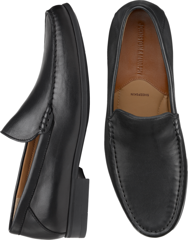 Johnston &Amp; Murphy Johnston & Murphy Men's Hawkins Venetian Slip-On Loafers Black - Size: 14 D-Width - Black - male