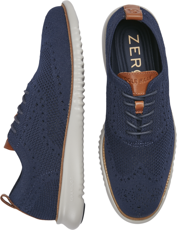 Cole Haan Men's 2.ZeroGrand Stitchlite Wingtip Oxford Dress Sneakers Marine - Size: 8 D-Width - Marine - male