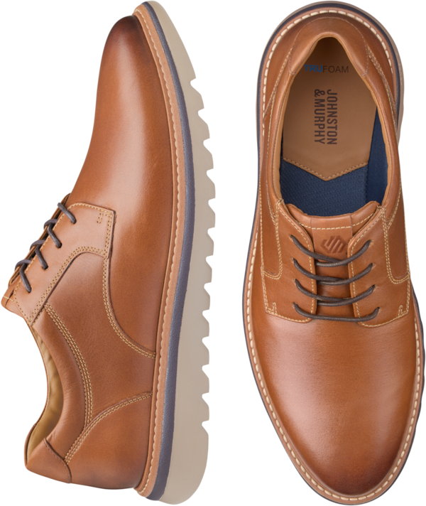 Johnston &Amp; Murphy Johnston & Murphy Men's Braydon Plain Toe Oxfords Tan - Size: 8.5 D-Width - Tan - male