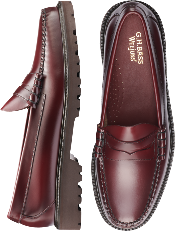 G.H.BASS Men's Larson Lug Weejun® Loafers Purple Wine - Size: 11 D-Width - Wine - male