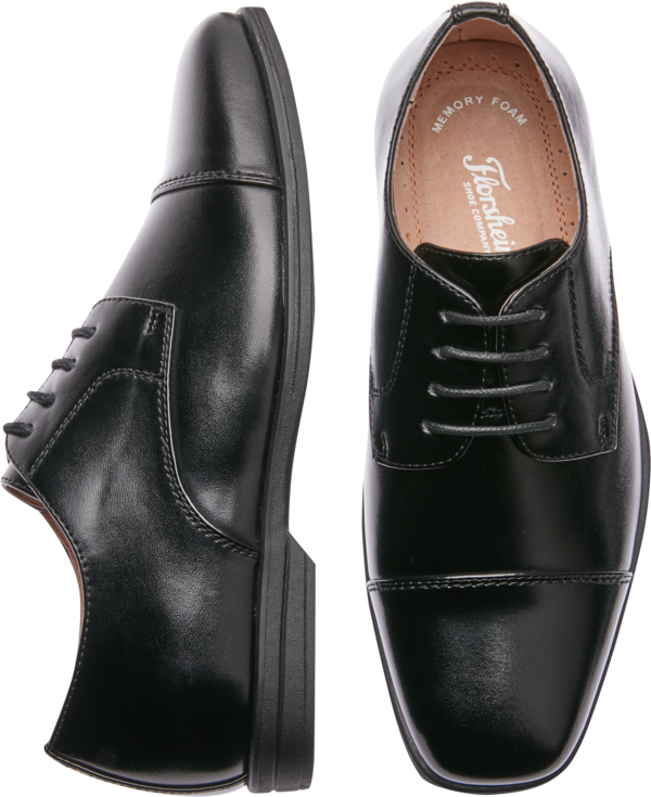 Florsheim Men's Rolan Boys Cap Toe Dress Shoes Black - Size: Boys 13 - Black - male