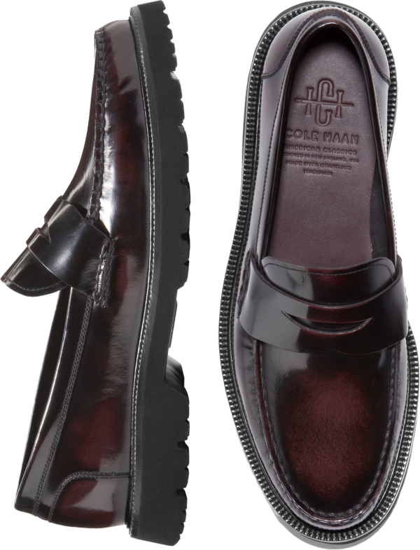 Cole Haan Men's American Classics Penny Loafers Burgundy - Size: 10.5 D-Width - Dark Red - male