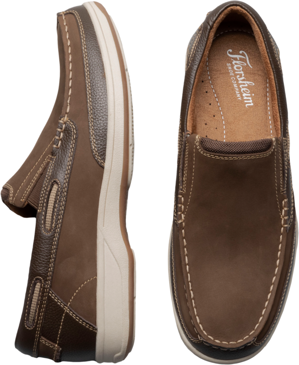 Florsheim Men's Lakeside Moc Toe Slip On Shoes Brown - Size: 14 D-Width - Brown - male