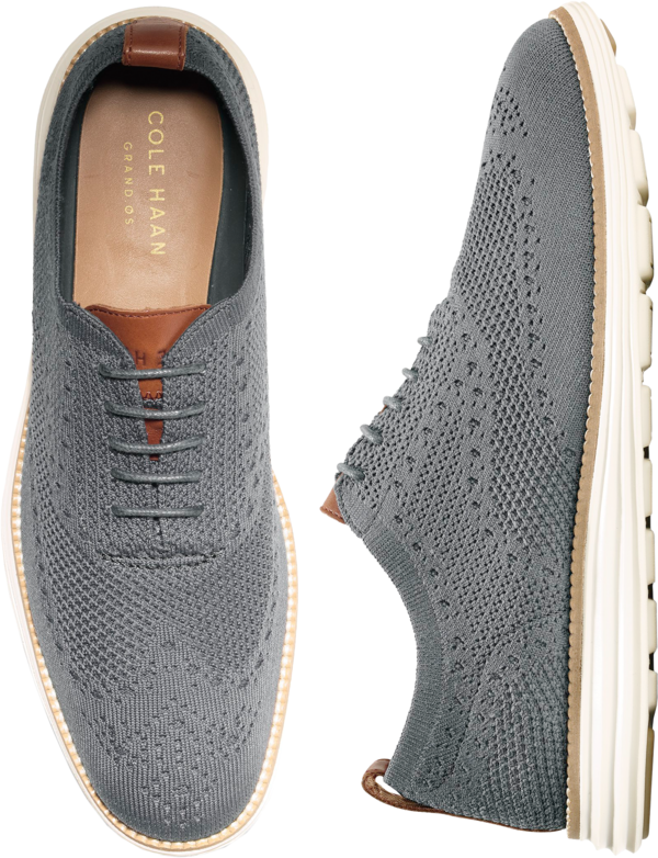 Cole Haan Men's Zerogrand Stitchlite Wingtip Oxfords Gray - Size: 11 D-Width - Gray - male