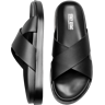 Stacy Adams Men's Montel Cross Strap Slide Sandals Black - Size: 13 D-Width - Black - male