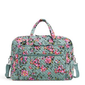 Vera Bradley Grand Weekender Travel Bag Women in Rosy Outlook Green/Pink