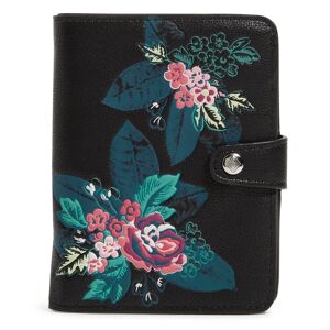 Vera Bradley RFID Passport Wallet Women in Rose Foliage Black/Pink