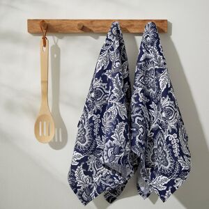 Vera Bradley Dish Towel Set of 2 in Java Navy & White Blue/White
