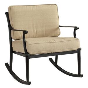 Ballard Designs Amalfi Rocking Chair 2-Piece Replacement Cushion Set Canvas Beige Sunbrella - Ballard Designs