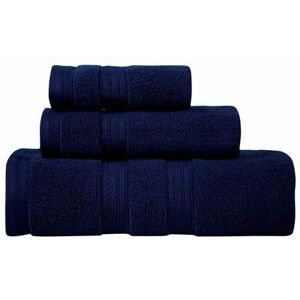 Home Weavers Inc Waterford 3 Piece Bath Rug and Towel Collection by Home Weavers Inc in Navy