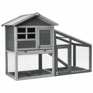 Costway Wooden Chicken Coop with Ventilation Door and Removable Tray for Indoor and Outdoor