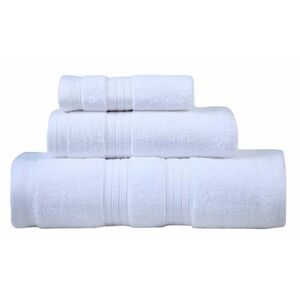 Home Weavers Inc Waterford 3 Piece Bath Rug and Towel Collection by Home Weavers Inc in White