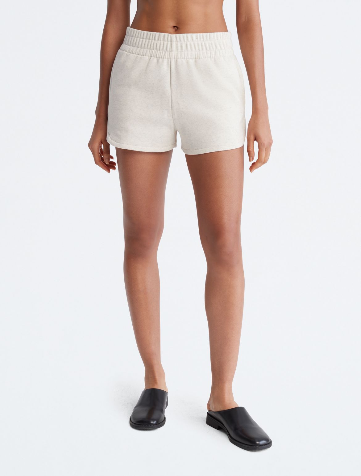 Calvin Klein Women's Archive Logo Fleece Shorts - Neutral - L