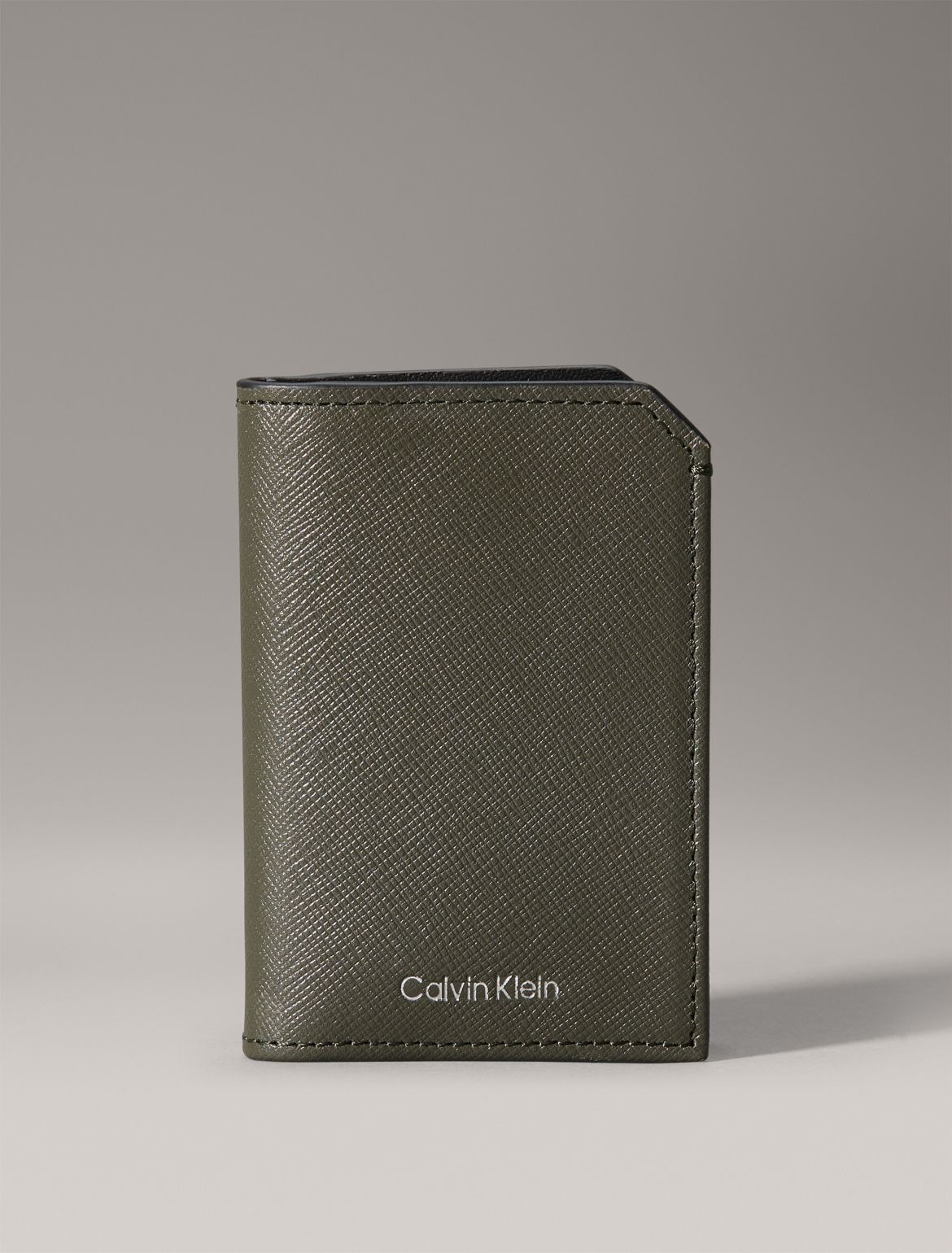 Calvin Klein Men's Refined Saffiano Compact Bifold Wallet - Grey